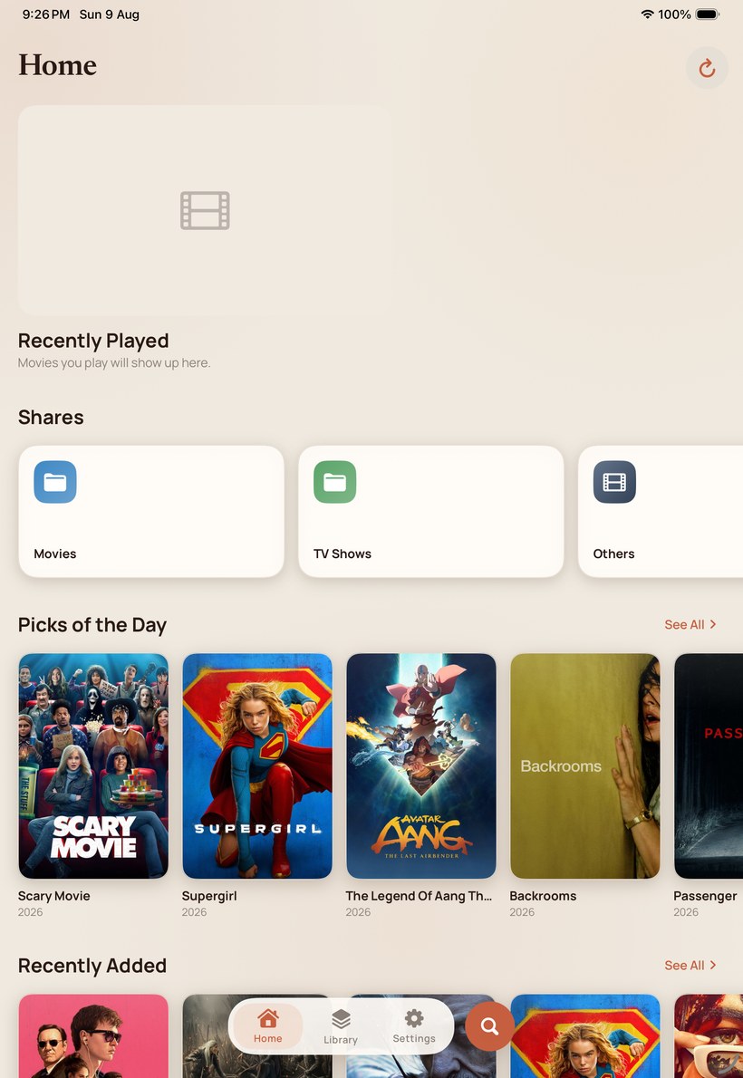 The iPad Home screen.